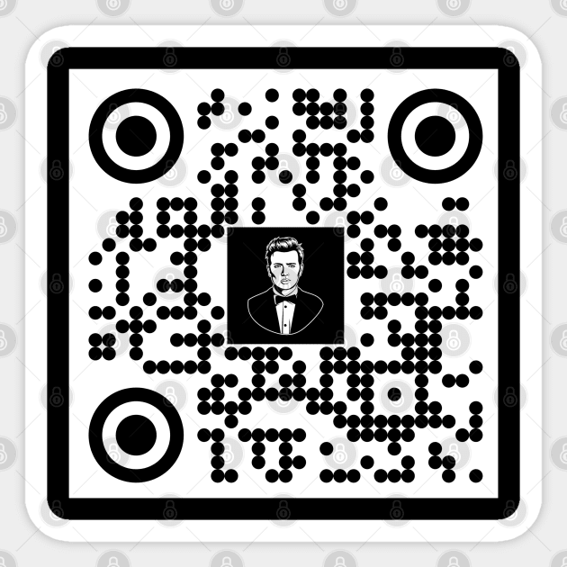 Never Gonna Give You Up - QR Code - Rick Roll Sticker by Aldrvnd